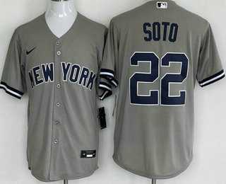 Men's New York Yankees #22 Juan Soto Gray Player Name Cool Base Jersey,We sell and wholesale Men's New York Yankees #22 Juan Soto Gray Player Name Cool Base Jersey on line form chian!